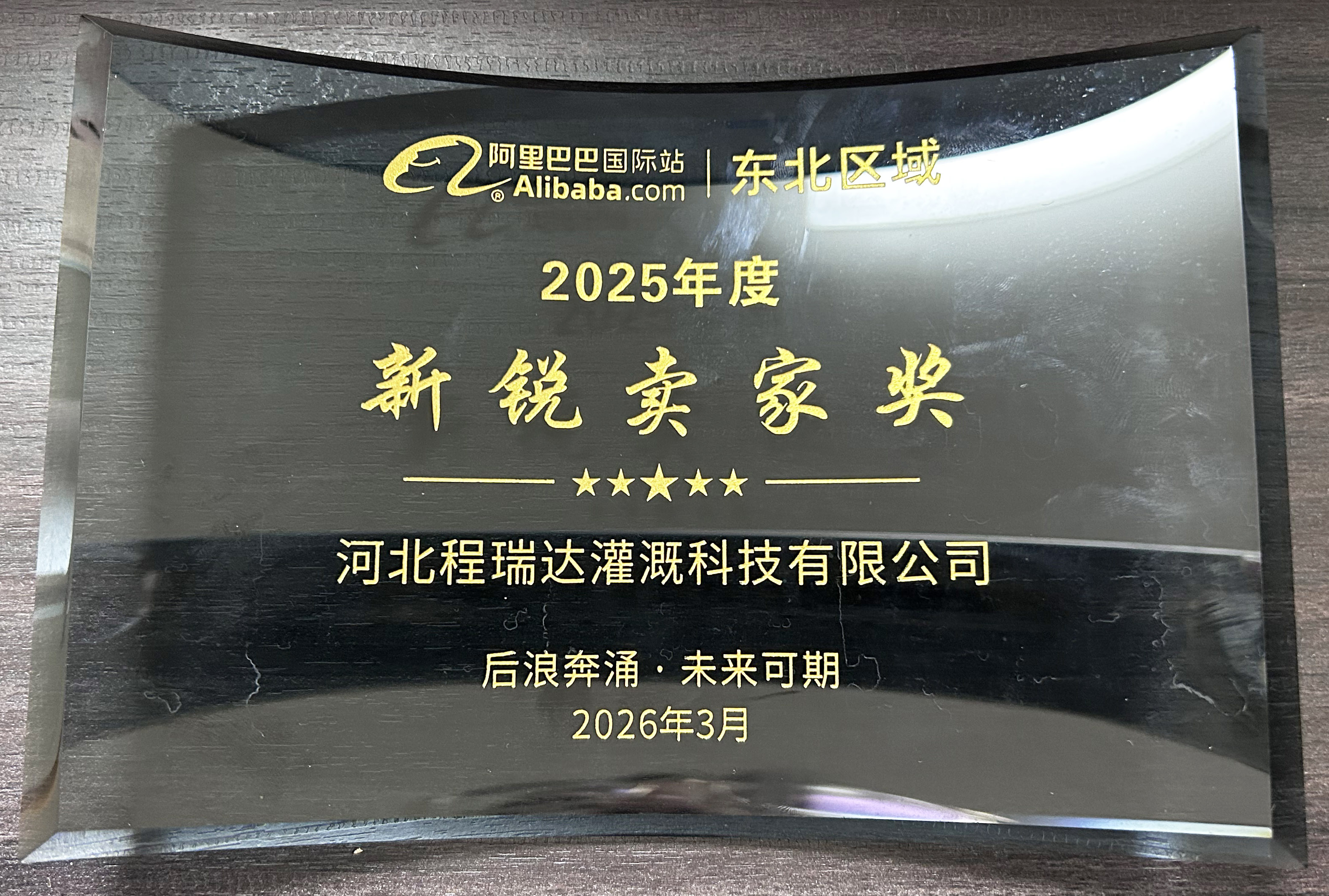 咸宁程瑞达灌溉 | 荣获阿里国际站新锐卖家奖